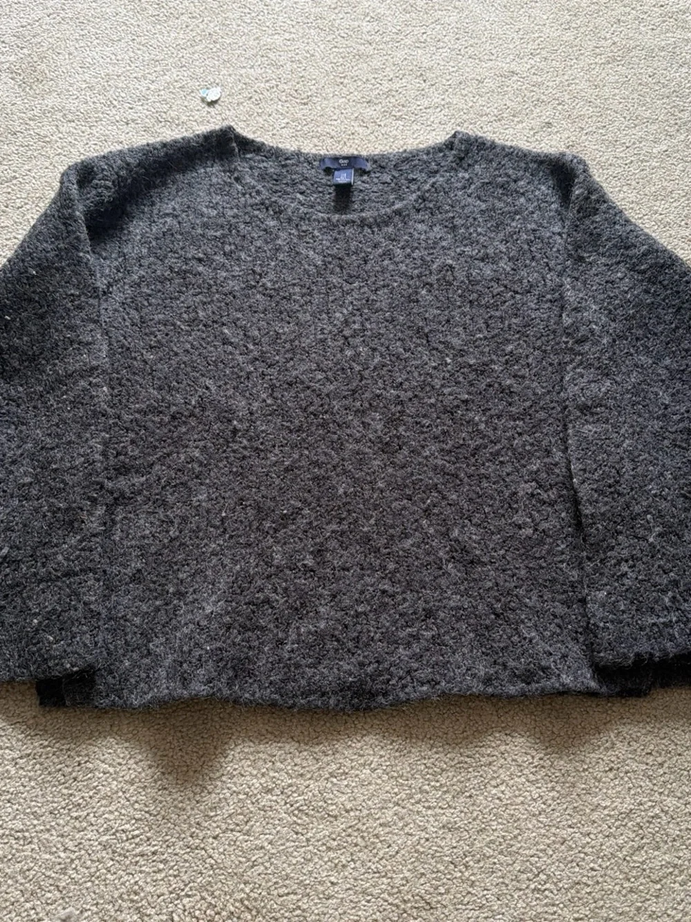 GAP Dark Gray Bouclé Crewneck Sweater
